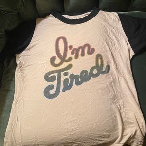 Rare I’m Tired Big Bud Press Ringer Tee, Black Sleeves